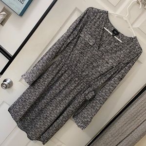 Long sleeve black and white dress